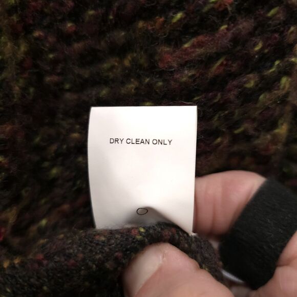 VTG Red Fringe Cardigan Sweater SzM Holiday Thin Knit Wool Shoulder Pads 80s 90s - Picture 14 of 16